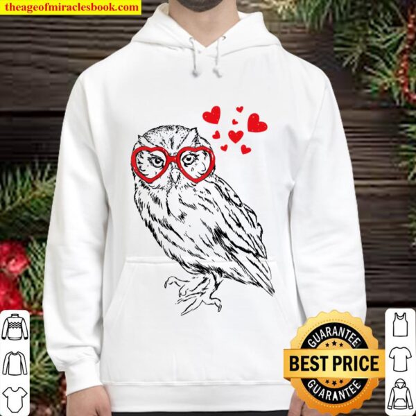 Owl Sunglasses Love Funny Cute Owls Valentine Gift Heart Raglan Baseba Hoodie