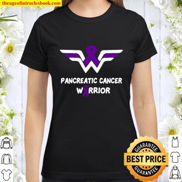 Pancreatic Cancer Awareness Warrior Support Purple Ribbon Classic Women T-Shirt