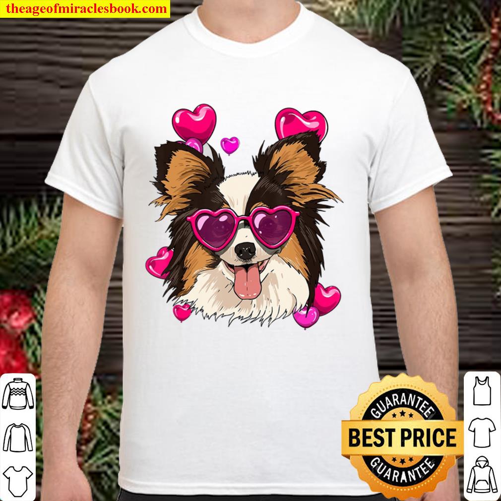 Papillon Valentines Day Shirt Heart Dog Lover Shirt