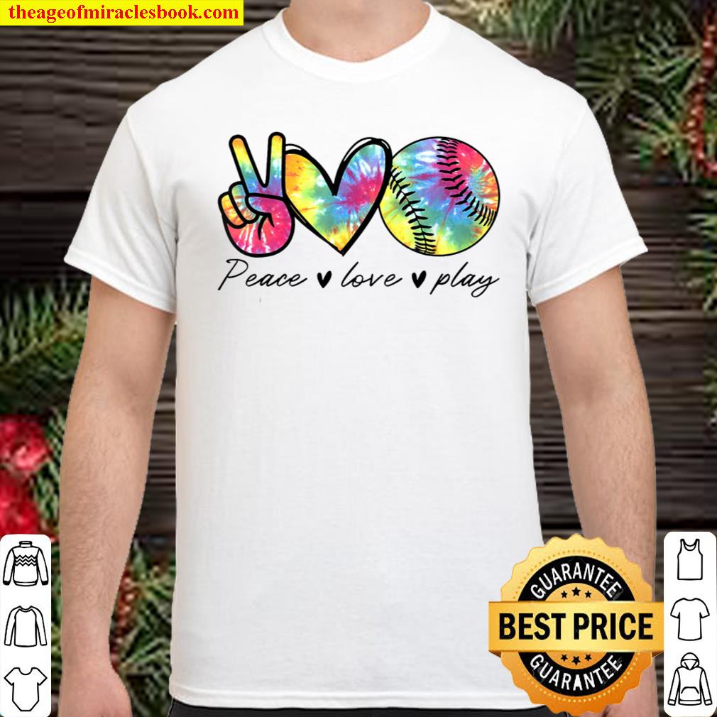 Peace Love Softball Tie Dye Cute Softball Lovers Gifts T-Shirt