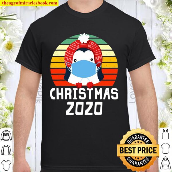 Penguin Wearing Mask Funny Quarantine Christmas 2020 Pajamas Shirt