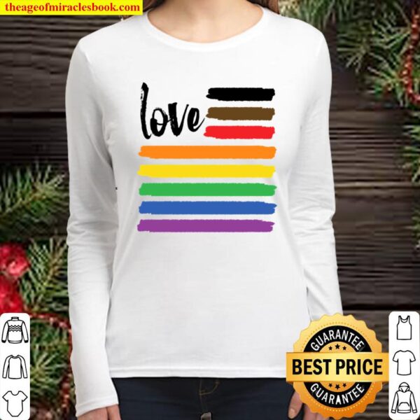 Pride Flag Shirt, Gay Pride TShirt, Black Pride, LGBTQ Shirt, BLM Shir Women Long Sleeved