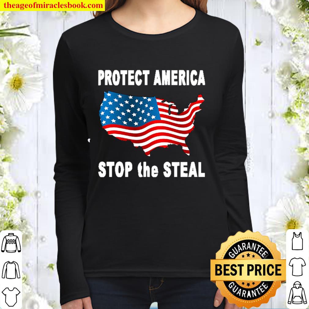 Protect America Stop The Steal Voter Fraud Trump 2020 Women Long Sleeved