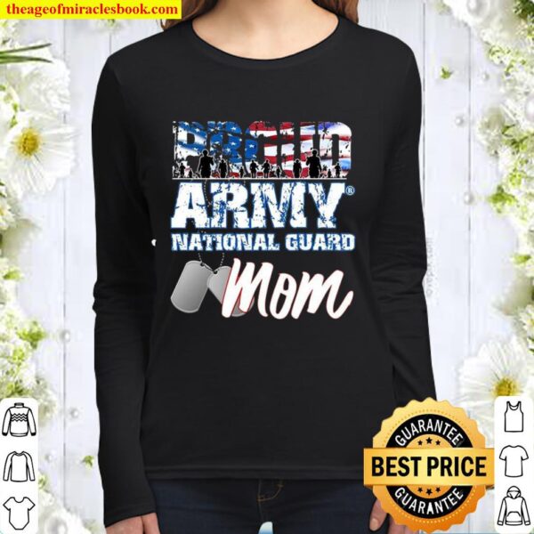 Proud Army National Guard Mom Dogtags Solider Mother Family Women Long Sleeved