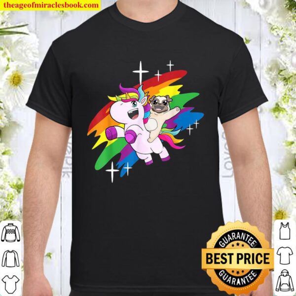 Pug Unicorn Rainbow Pugicorn Pug Unicorn Shirt