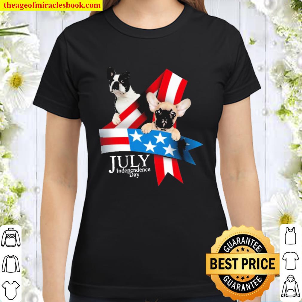 Pug and chihuahua july independence day flag american Classic Women T-Shirt