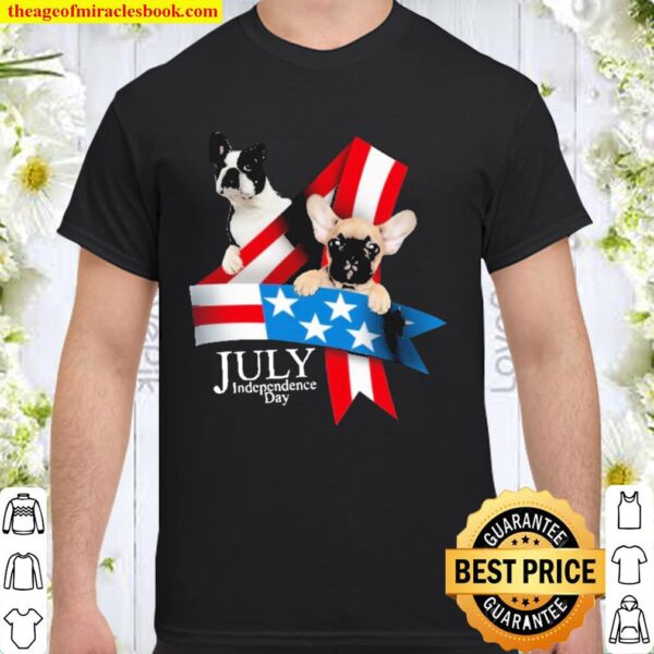 Pug and chihuahua july independence day flag american Shirt