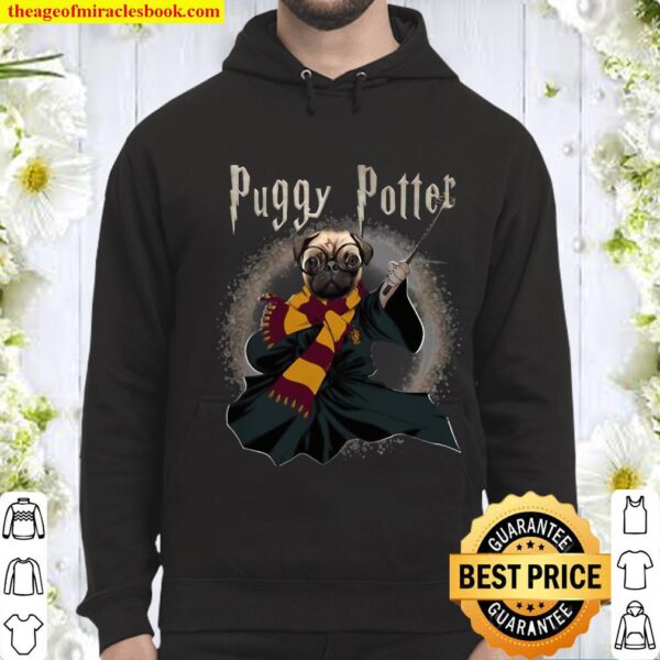 Puggy Potter Magic Wizard Pug Funny Puggy Pug Hoodie