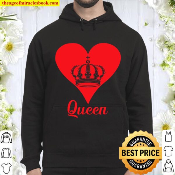 Queen Heart Crown Silhouette Valentine’s Day Gift For Her Hoodie