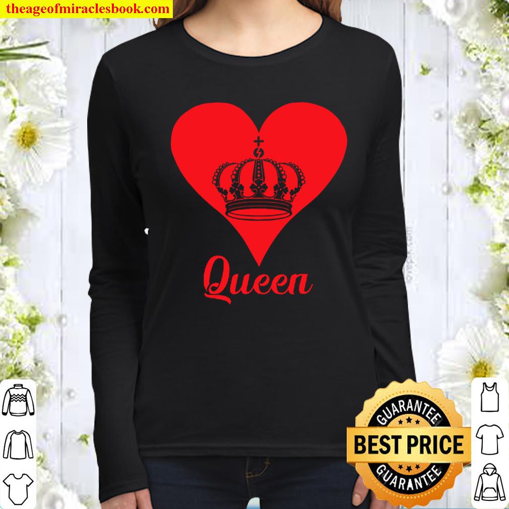 Queen Heart Crown Silhouette Valentine’s Day Gift For Her Women Long Sleeved