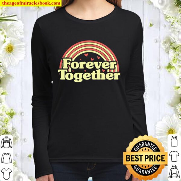 Rainbow Valentine’s Day Forever Together Hearts Pullover Women Long Sleeved