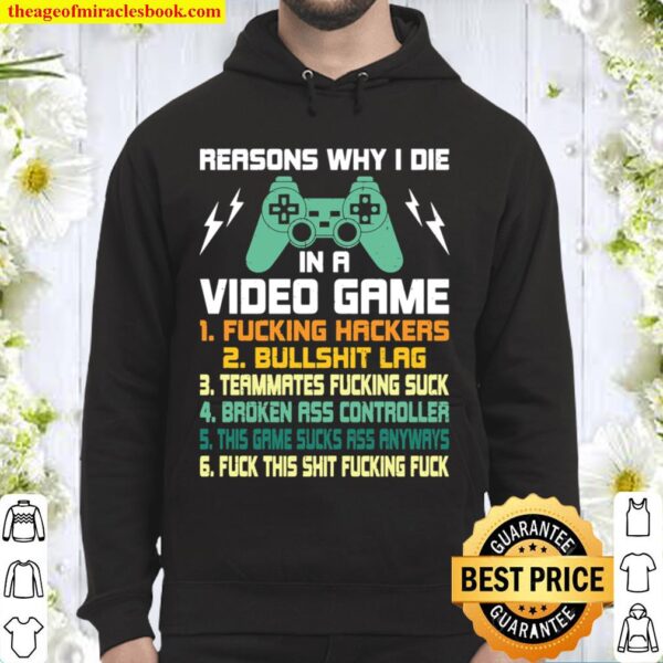Reasons Why I Die in A Video Game Video Gamer Gaming Gift Hoodie