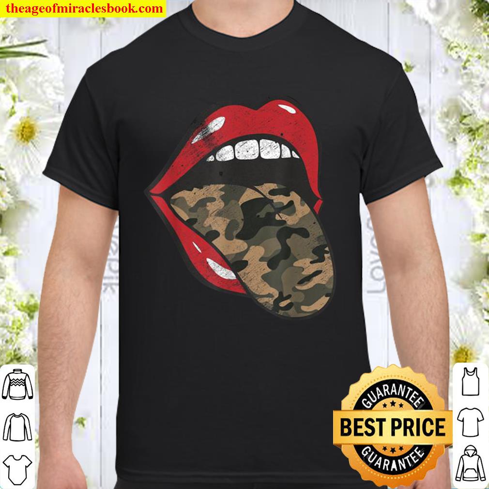 Red Lips Camo Tongue Camouflage Military Trendy Grunge Funny 2020 Shirt, Hoodie, Long Sleeved, SweatShirt