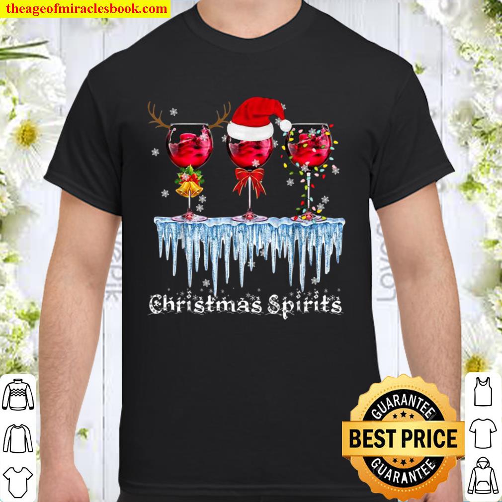 Red Wine Glasses Christmas Spirit Santa Elf Reindeer 2020 Shirt, Hoodie, Long Sleeved, SweatShirt