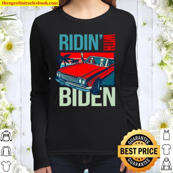 Ridin’ with Biden Kamala Harris vintage retro car Women Long Sleeved