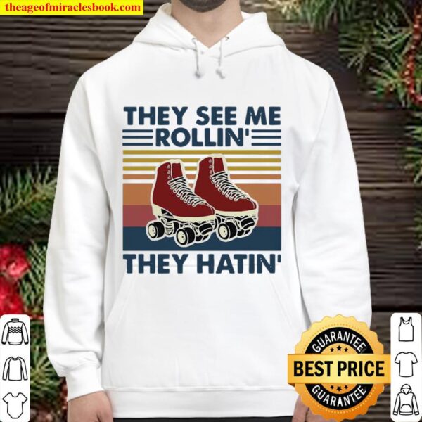 Roller Skating They See Me Rollin’ They Hatin’ Vintage Hoodie