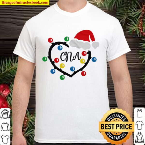 Santa Hat CNA Heart Tshirt Free Gray Merry Christmas Gift For Woman Ma Shirt