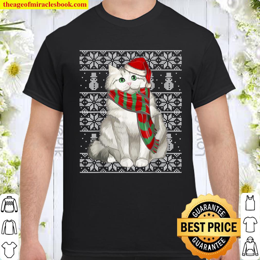 Santa Hat Xmas Ragamuffin Cat Ugly Christmas Shirt