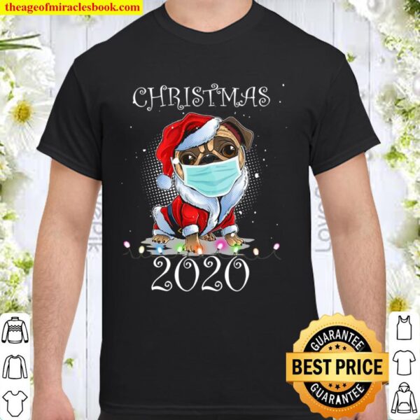Santa Pug With Face Mask Christmas 2020 Family Pajamas Xmas Shirt