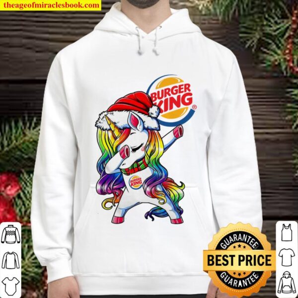 Santa Unicorn Dabbing Burger King Hoodie