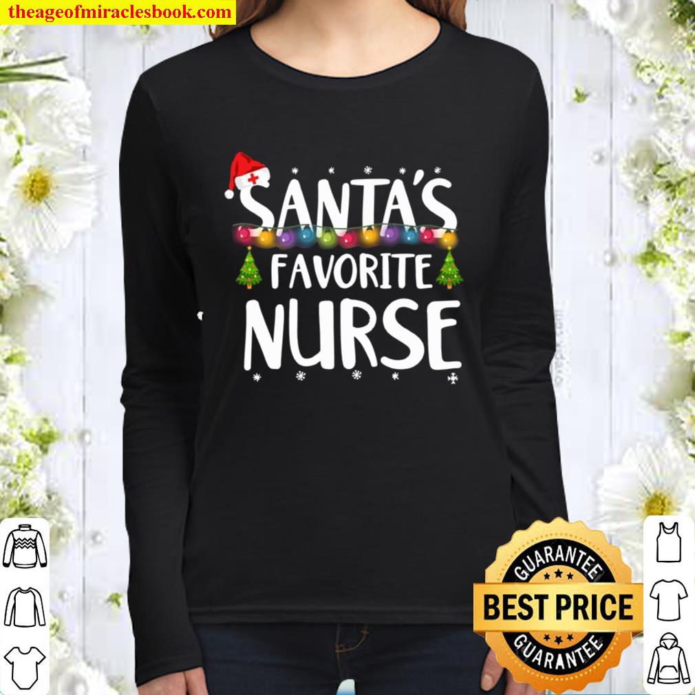 Santa’s Favorite Nurse Christmas Bulb Rope String Women Long Sleeved