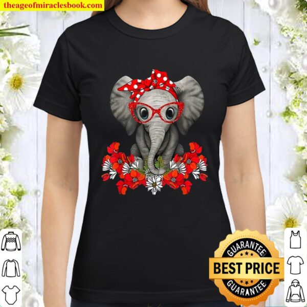 Save The Elephants Elephant Mom Red Bow Womant Classic Women T-Shirt