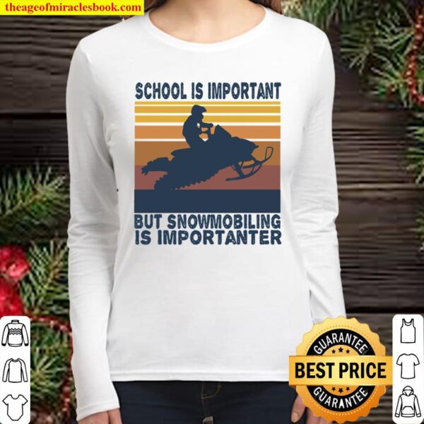 School Is Important But Team Roping Is Importanter Vintage Women Long Sleeved