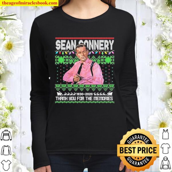 Sean Connery thank you for the memories Ugly Christmas Women Long Sleeved