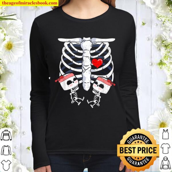 Skeleton Pregnancy Xray Gift for a pregnant wife Women Long Sleeved