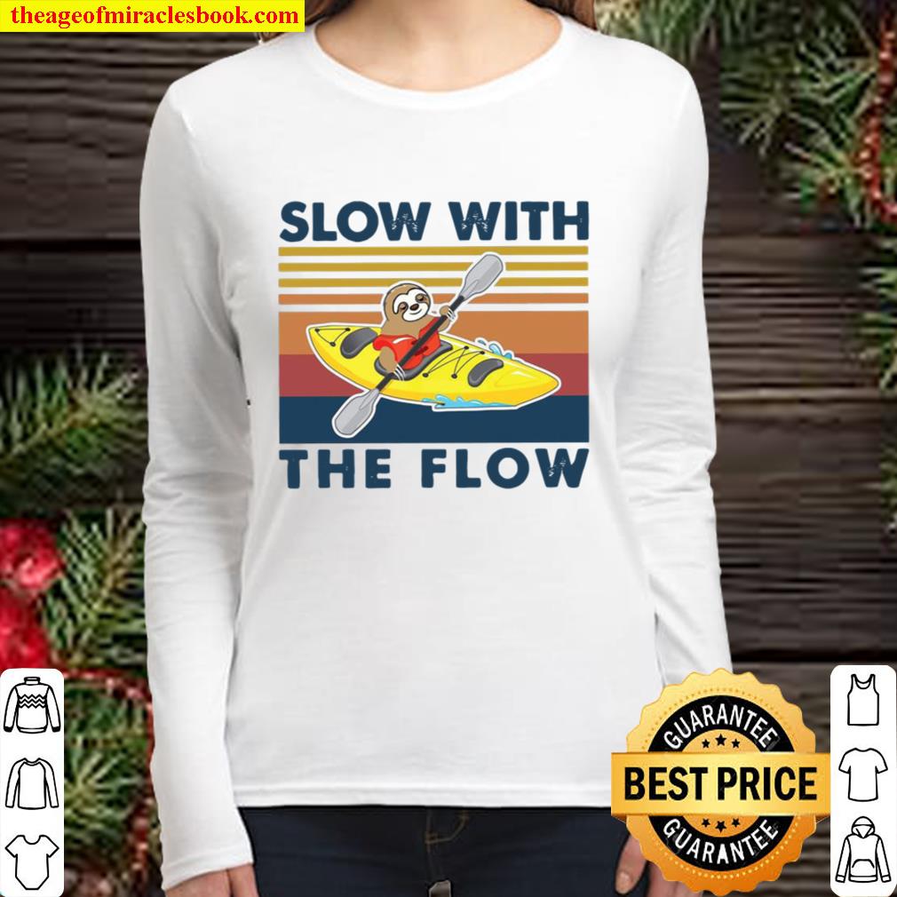 Sloth Slow With The Flow Vintage Women Long Sleeved