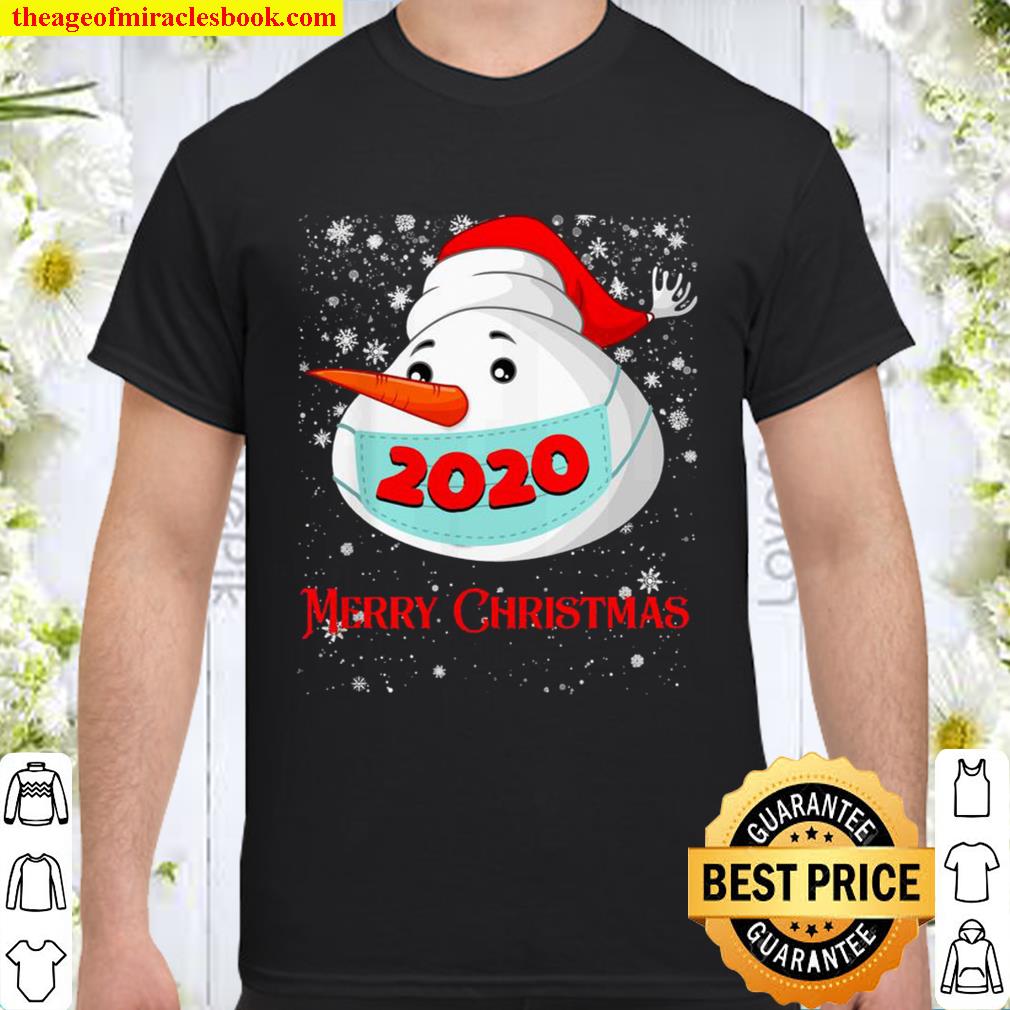 Snowman Face Mask Christmas 2020 Tee Xmas Holidays Shirt