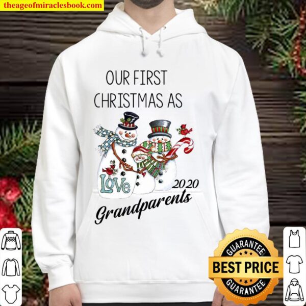 Snowman Our First Christmas Love 2020 Grandparents Hoodie