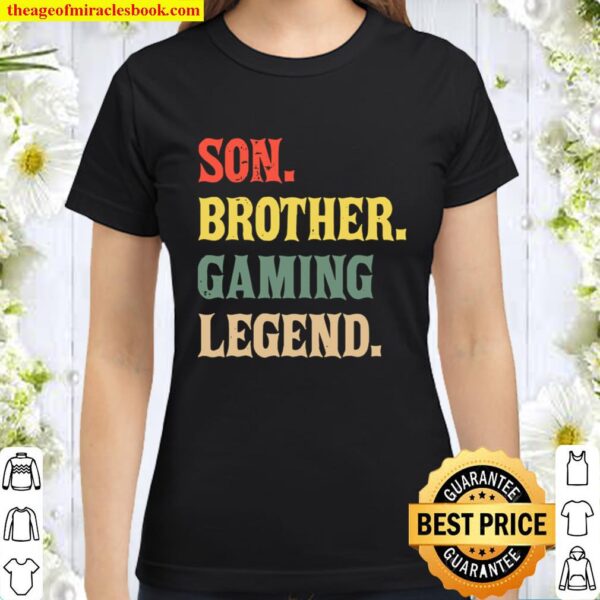 Son Brother Gaming Legend Vintage Teenage Boys 8 12 Year Old Classic Women T-Shirt