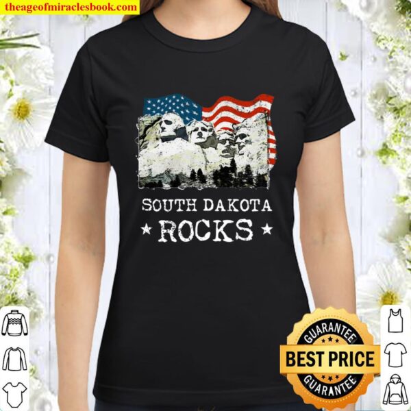 South Dakota Rocks Souvenir Gifts Distressed Grunge Classic Women T-Shirt