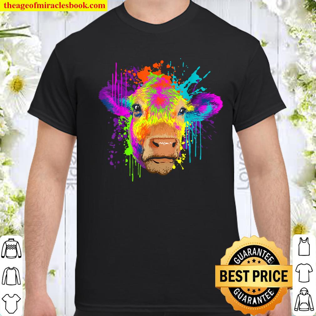 Splash Art Cow Gift Farm Cow Lovers T-Shirt