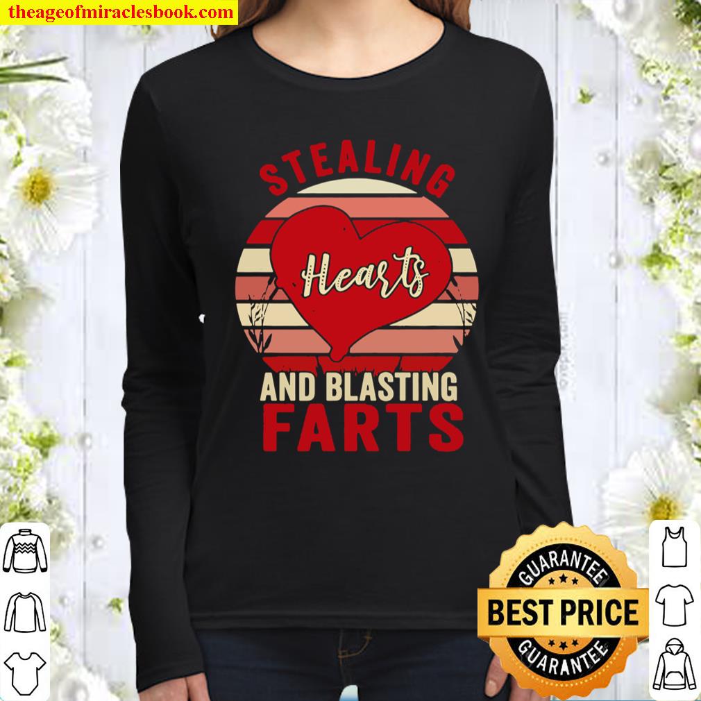 Stealing Hearts And Blasting Farts Valentine’s Day Gift Premium Women Long Sleeved