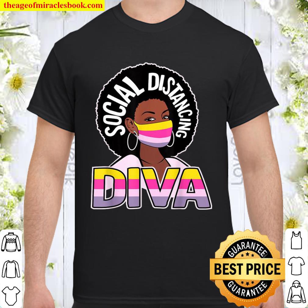 Strong Woman Melanin Social Distance Diva hot Shirt, Hoodie, Long Sleeved, SweatShirt