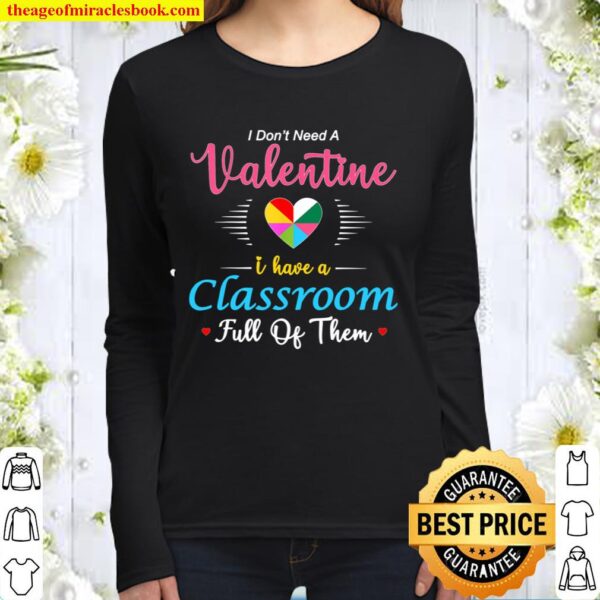 Teacher Valentine_s Day Shirt-Funny Classroom School Gift Women Long Sleeved