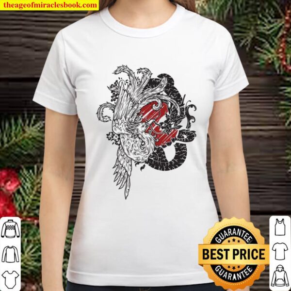 The Dragon And Bird Phoenix Ying Yang Chinese Fenghuang Art Classic Women T-Shirt