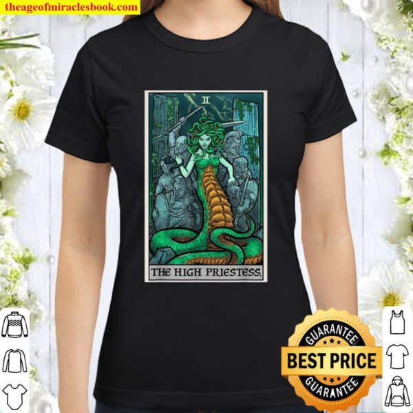 The High Priestess Tarot Card Medusa Greek Mythology Gift Classic Women T-Shirt