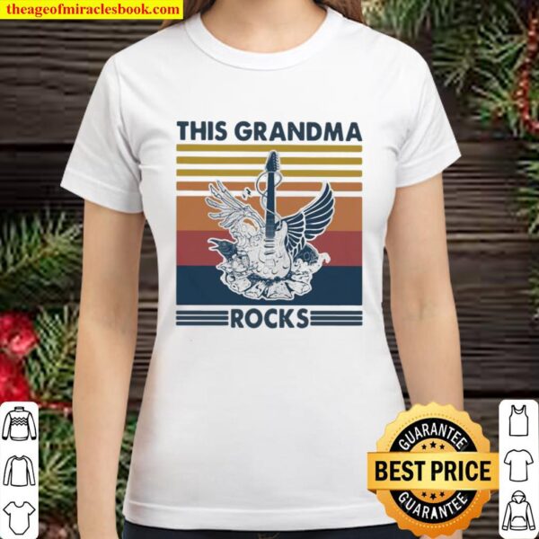 This Grandma Rocks Guitar Vintage ShirtThis Grandma Rocks Guitar Vinta Classic Women T-Shirt