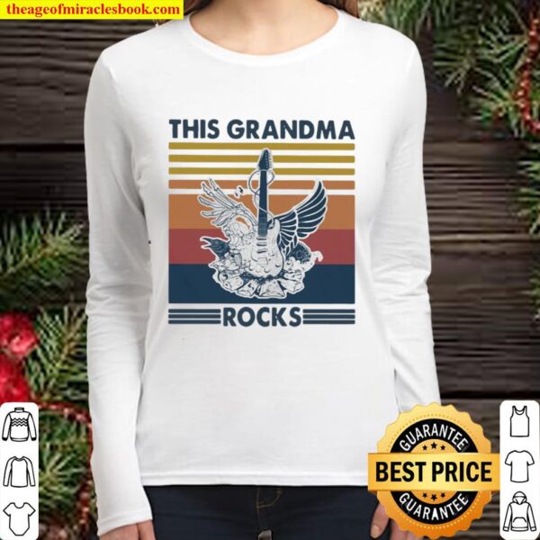 This Grandma Rocks Guitar Vintage ShirtThis Grandma Rocks Guitar Vinta Women Long Sleeved