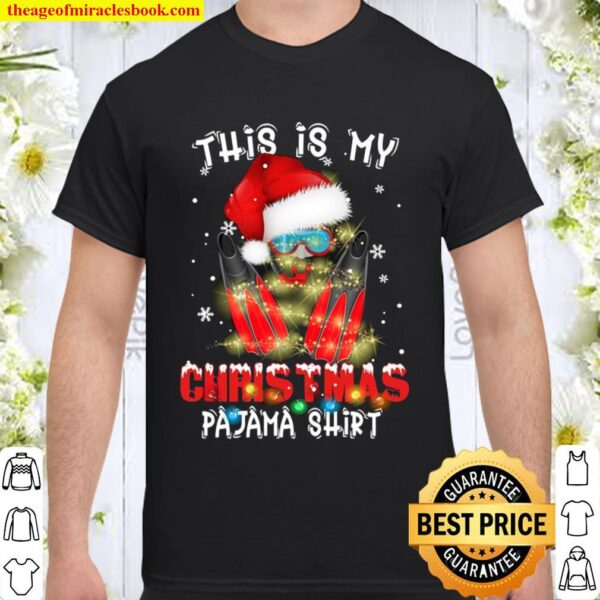 This Is My Christmas Pajama Diving Lovers Xmas Santa Hat Shirt