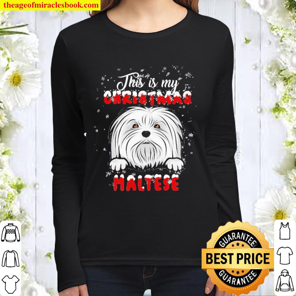 This Is my Christmas Maltese Merry Christmas Women Long Sleeved
