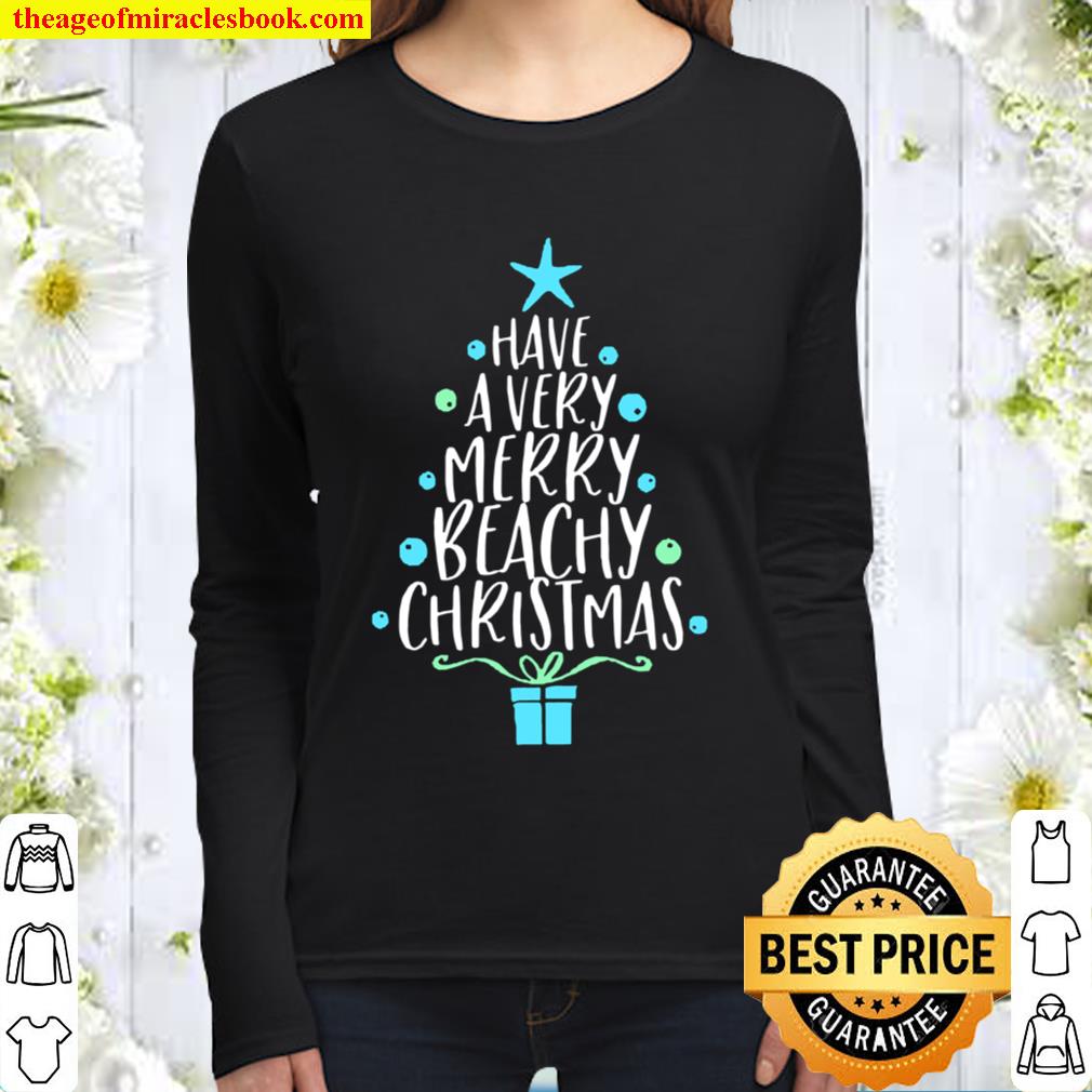 Tropical Have A Very Merry Beachy Christmas Women Long Sleeved