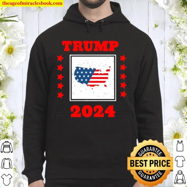 Trump 2024 Election He Still My President Election American Flag Map Hoodie