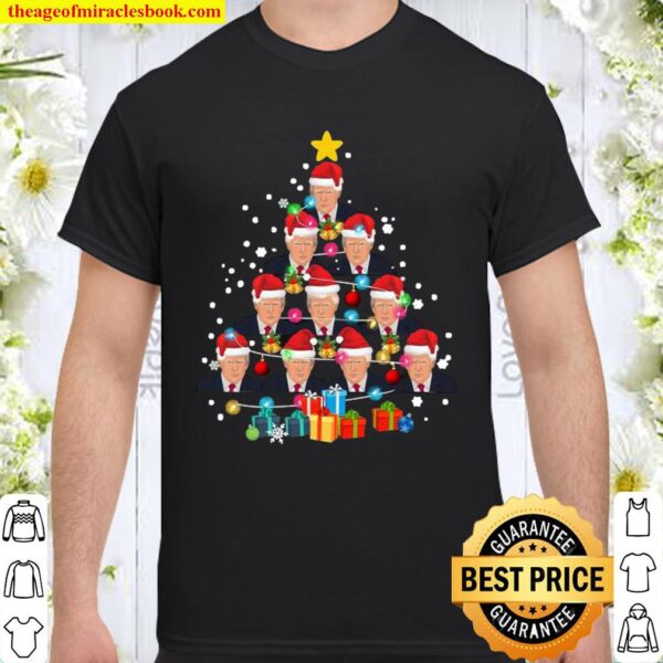 Trump Christmas Tree Merry Xmas President Supporter Shirt