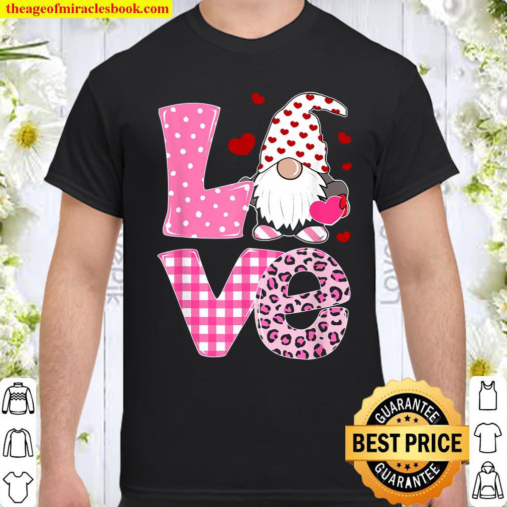 Tu Love Gnome Pink Leopard Plaid Costume Valentine Gifts Shirt