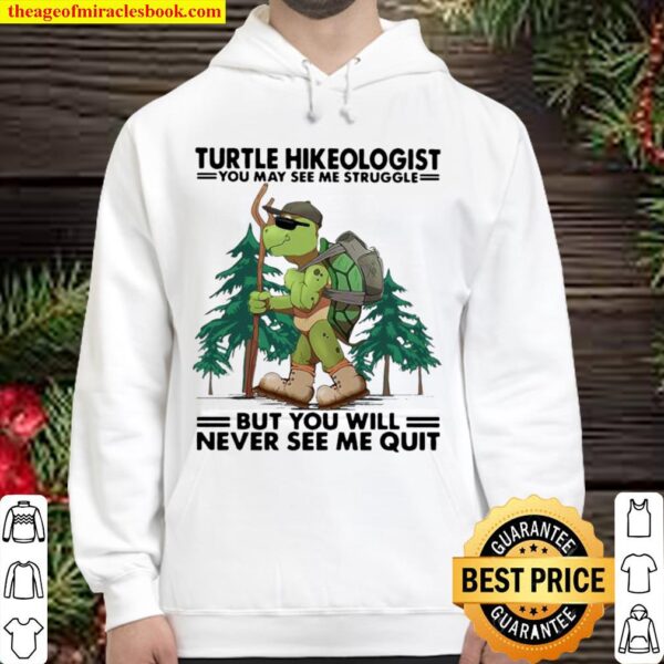 Turtle Hikeologist You May See Me Struggle But You Will Never See Me Q Hoodie