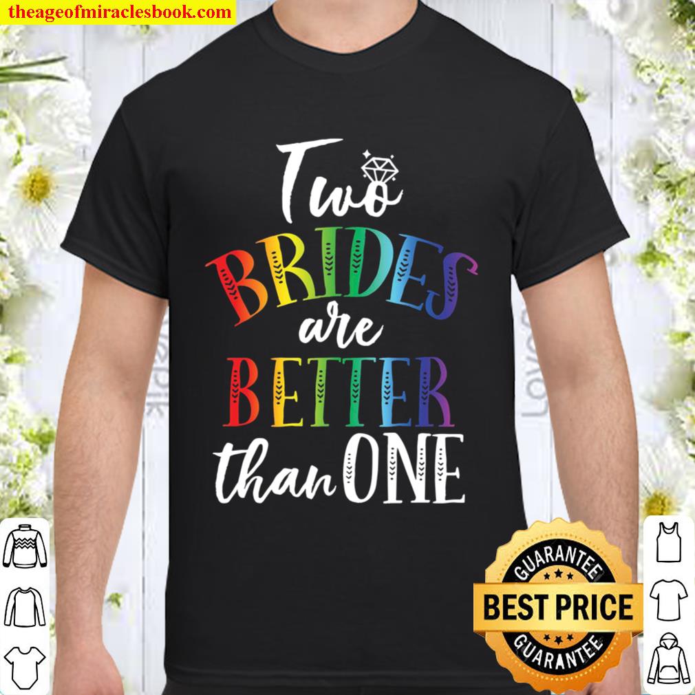 Two Brides Are Better Than One V-Neck Shirt, Lesbian Wedding Gift, Pri Shirt